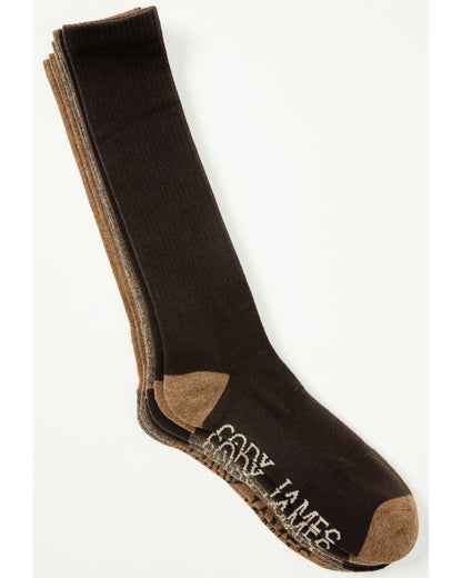 Men's Basic Crew Socks - 3 Pack Brown