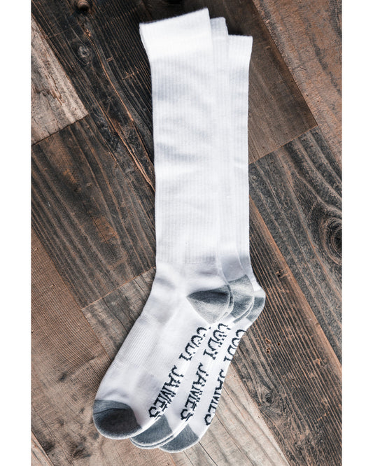Men's Over The Calf Socks - 3 Pack White