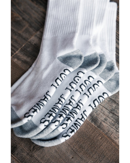 Men's Crew Socks - 3 Pack White