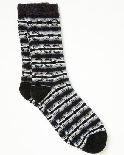 Men's Onyx Southwestern Print Cozy Crew Socks Black