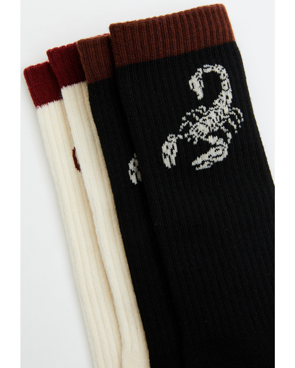 Men's Scorpion Skull Crew Socks - 2 Pack Black