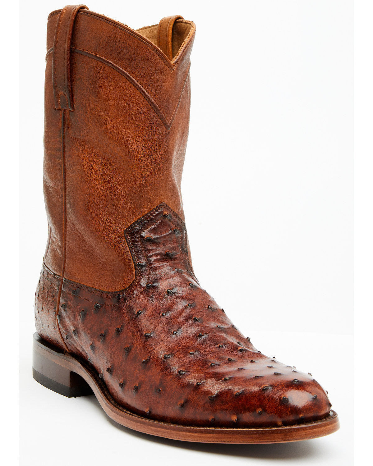 Black 1978® Men's Carmen Exotic Full-Quill Ostrich Roper Bo Cognac