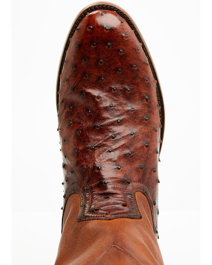 Black 1978® Men's Carmen Exotic Full-Quill Ostrich Roper Bo Cognac