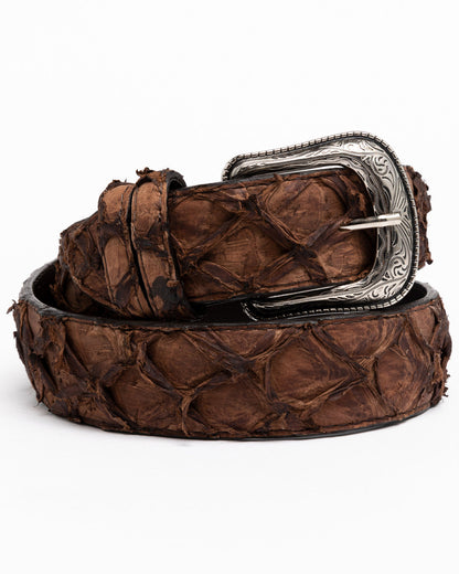 Men's Exotic Pirarucu Belt Brown