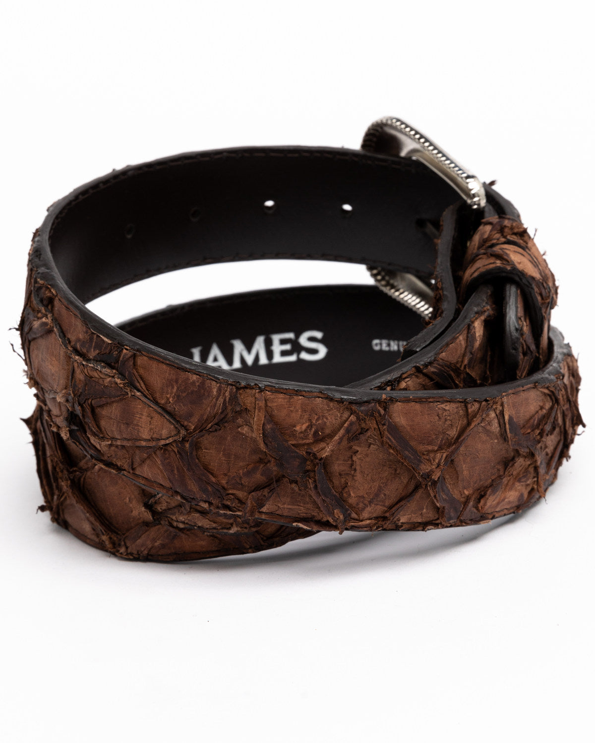 Men's Exotic Pirarucu Belt Brown
