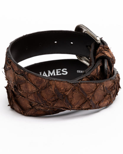 Men's Exotic Pirarucu Belt Brown