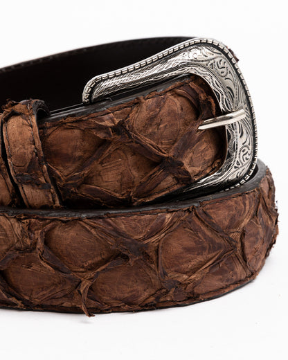 Men's Exotic Pirarucu Belt Brown