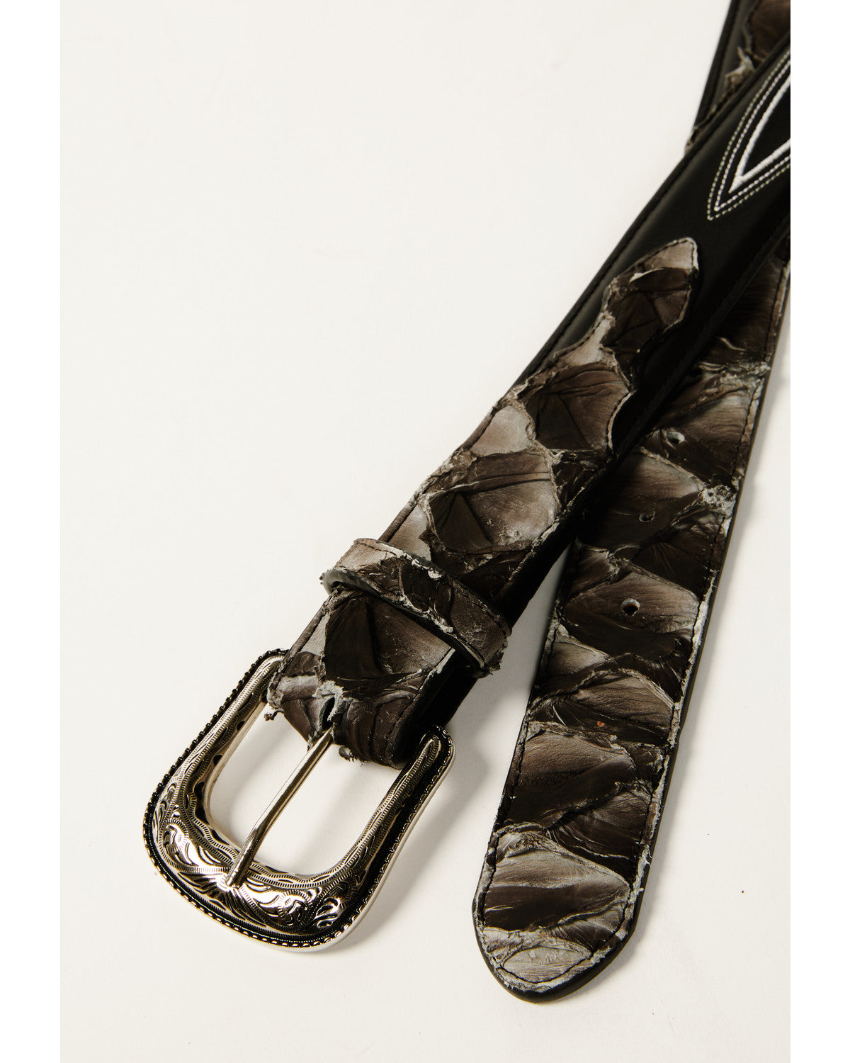 Men's Exotic Pirarucu Billet Belt Grey