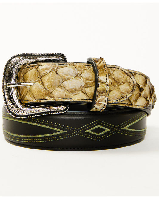 Men's Exotic Pirarucu Billet Belt Green