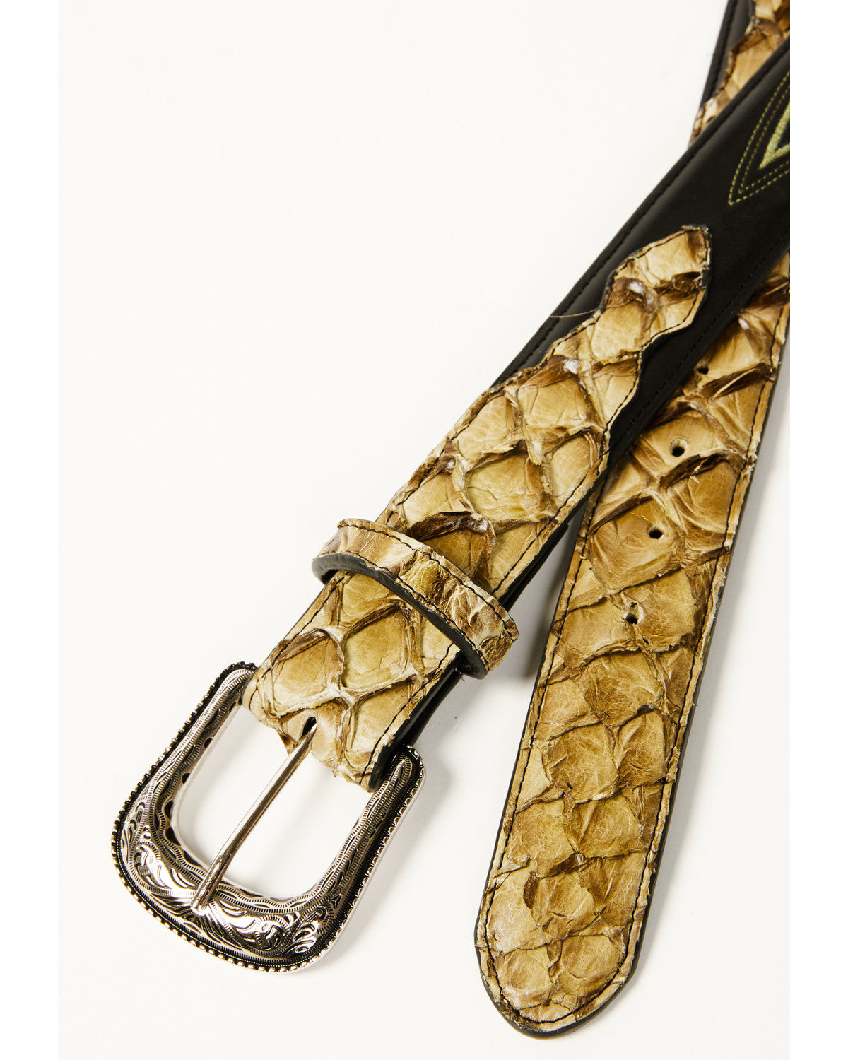 Men's Exotic Pirarucu Billet Belt Green