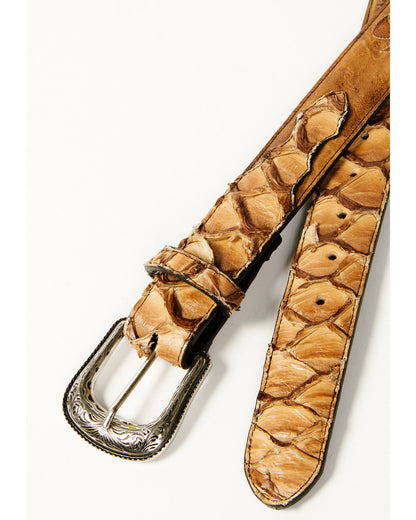 Men's Exotic Pirarucu Billet Belt Lt Brown