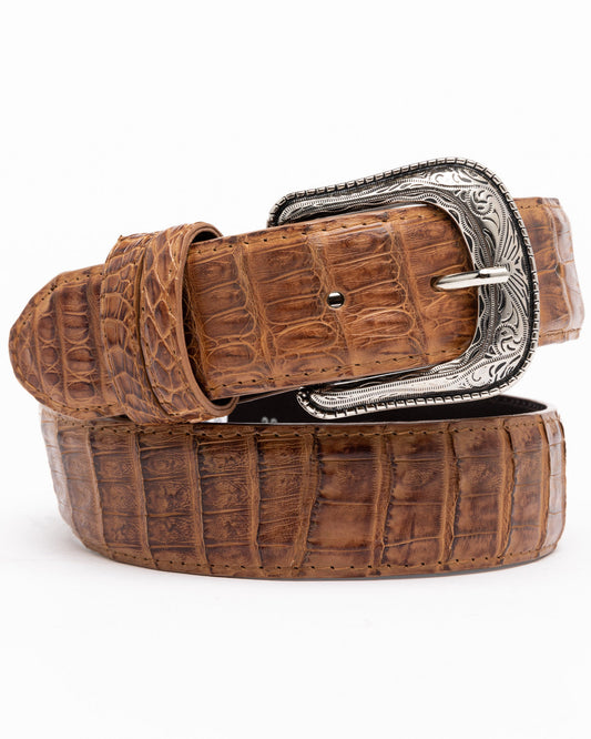 Men's Hornback Caiman Exotic Belt Brown