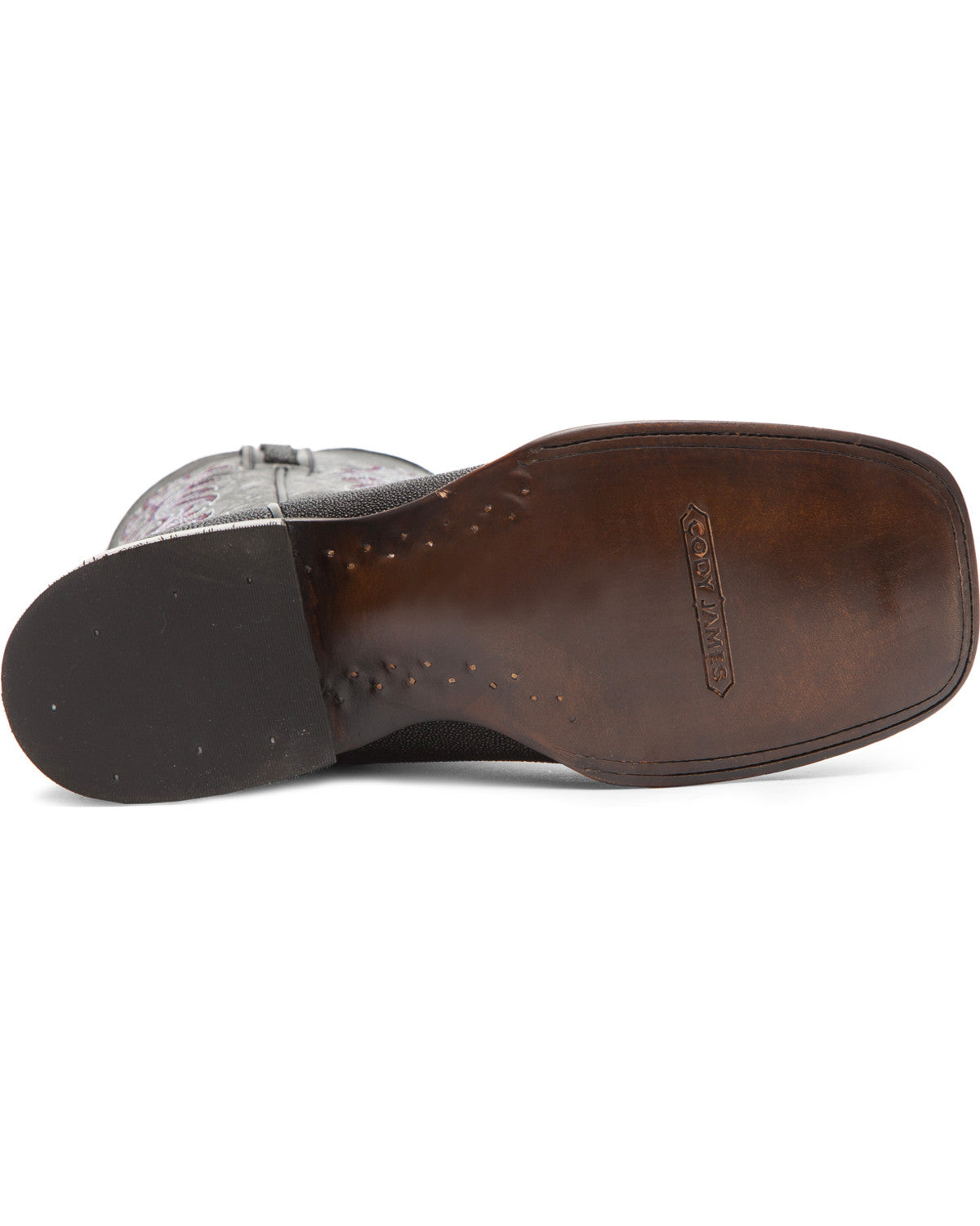 Men's Exotic Stingray Western Boots - Broad Square Toe Black