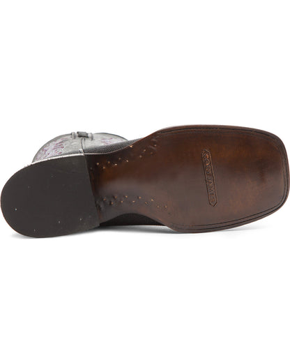 Men's Exotic Stingray Western Boots - Broad Square Toe Black