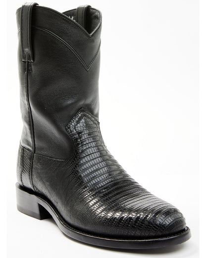 Black 1978® Men's Carmen Exotic Teju Lizard Roper Boots - R Black