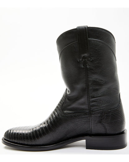 Black 1978® Men's Carmen Exotic Teju Lizard Roper Boots - R Black