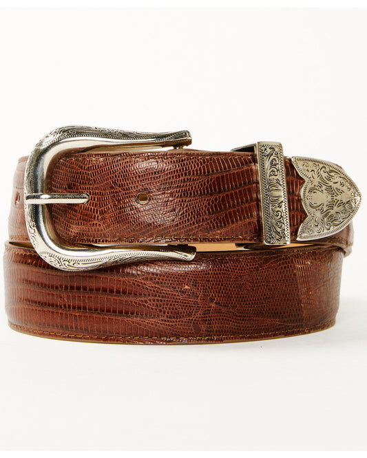 Black 1978™ Men's Exotic Lizard Belt Cognac