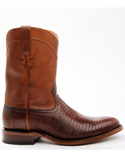 Black 1978® Men's Carmen Exotic Teju Lizard Roper Boots - R Cognac