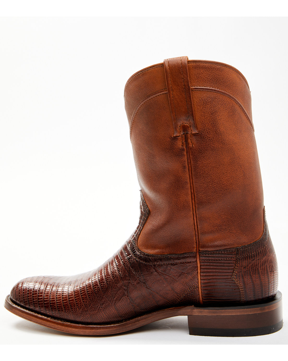 Black 1978® Men's Carmen Exotic Teju Lizard Roper Boots - R Cognac