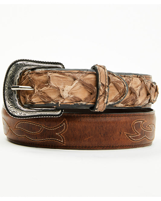Men's Charutto Exotic Pirarucu Billet Belt Brown
