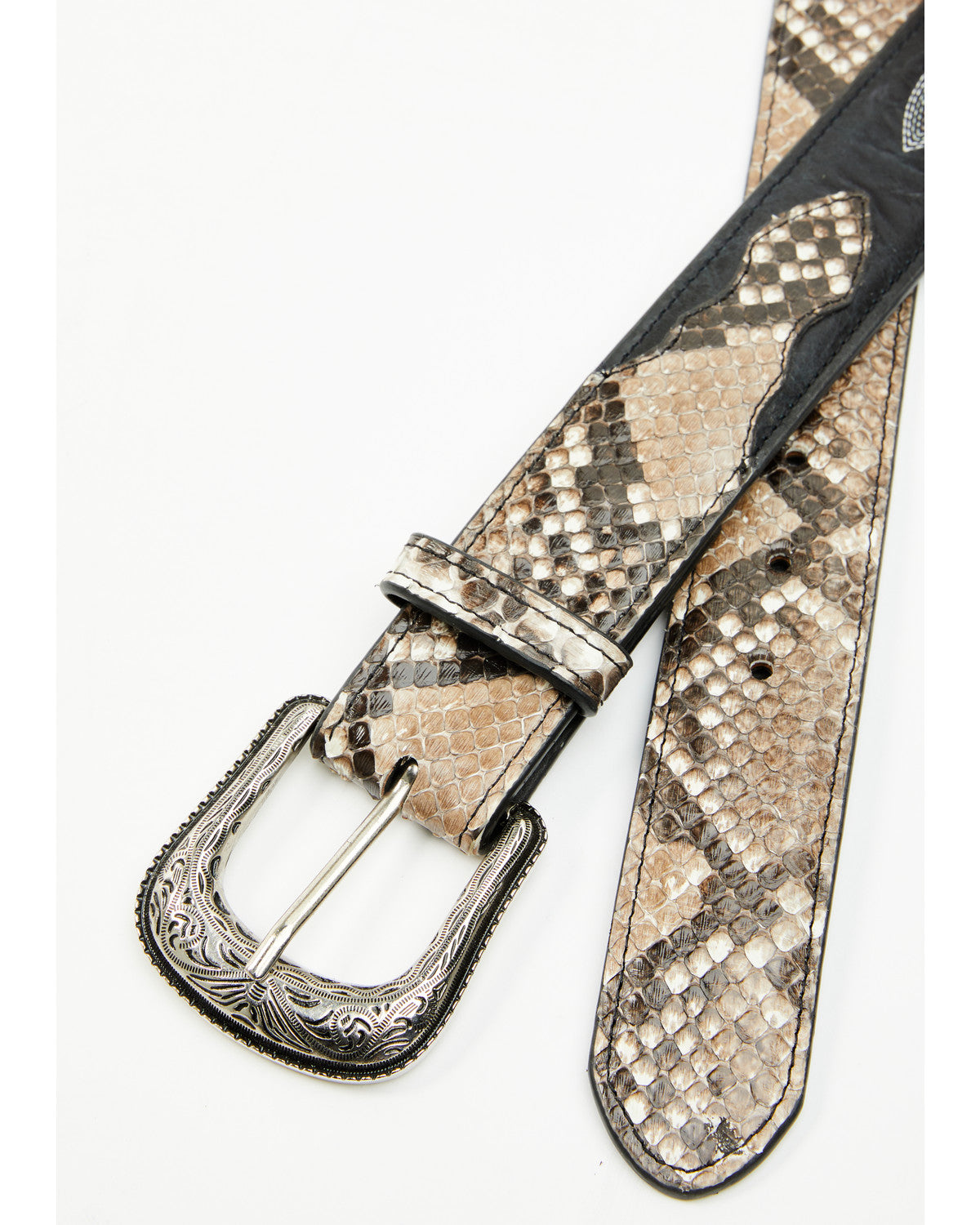 Men's Exotic Python Belly Billet Belt Natural