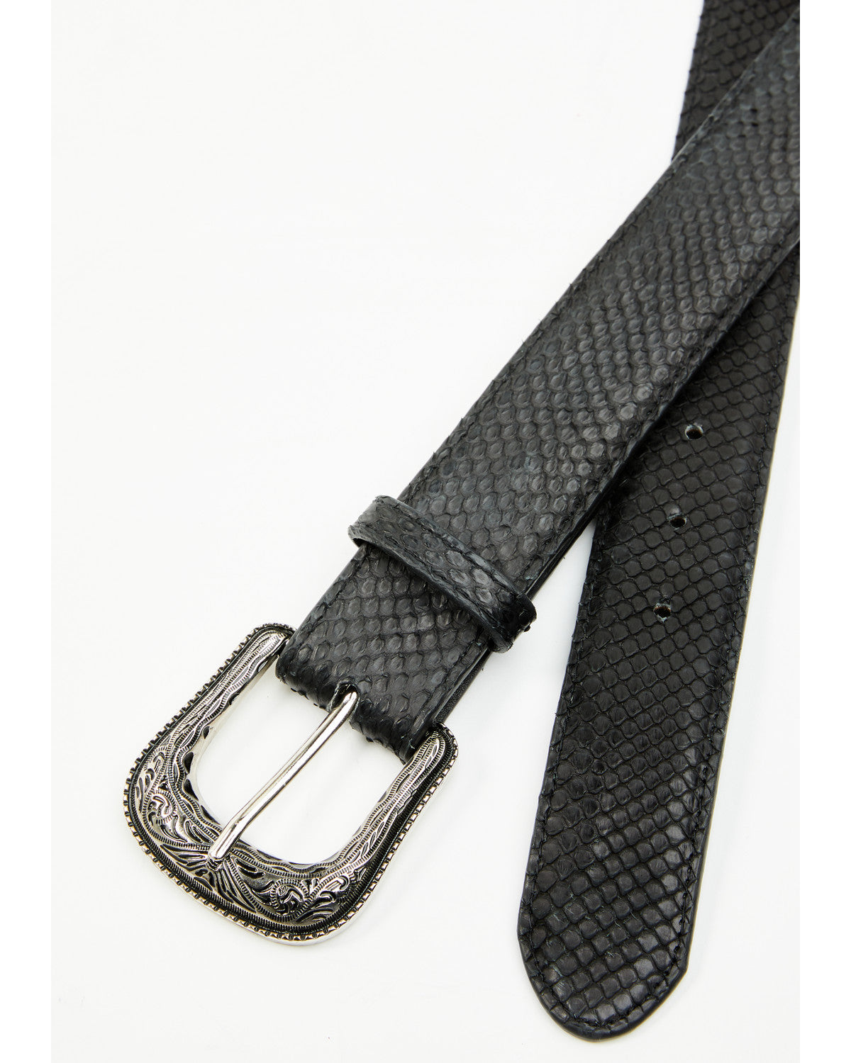 Men's Tyrell Exotic Python Leather Belt Black