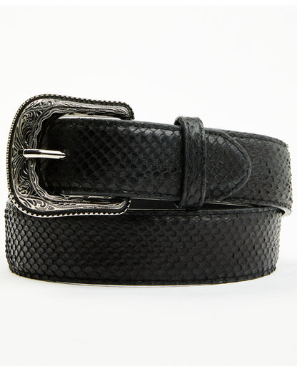 Men's Tyrell Exotic Python Leather Belt Black