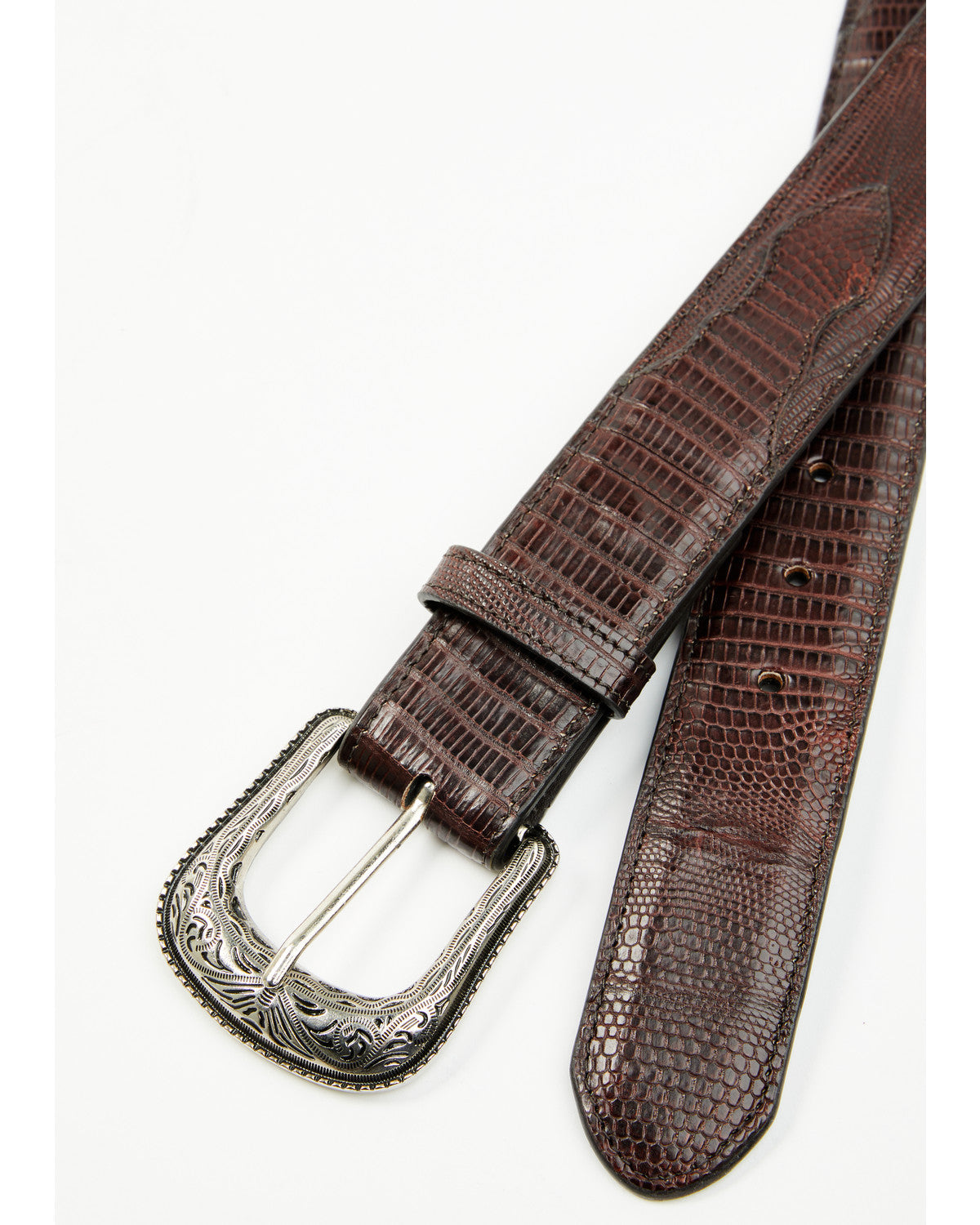 Men's Exotic Lizard Belt Black Cherry