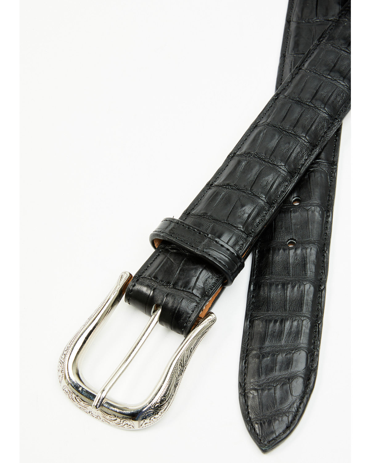 Black 1978™ Men's Sutton Exotic Caiman Tail Leather Belt Black