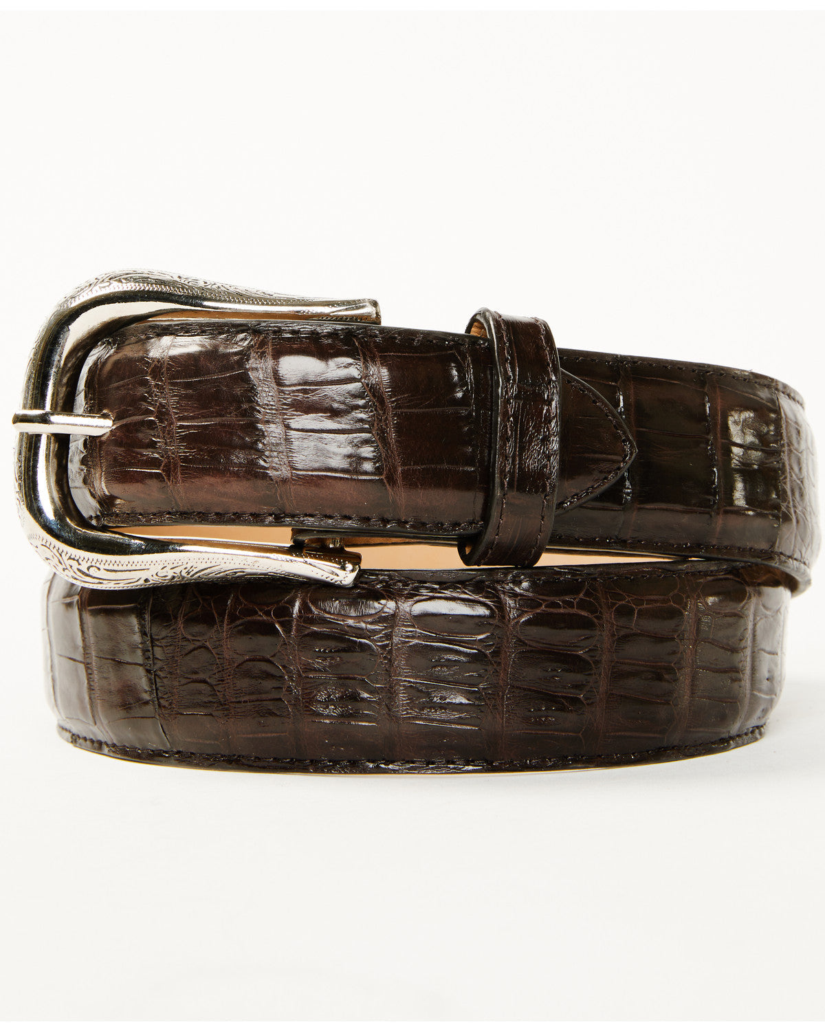 Black 1978™ Men's Exotic Caiman Belt Chocolate