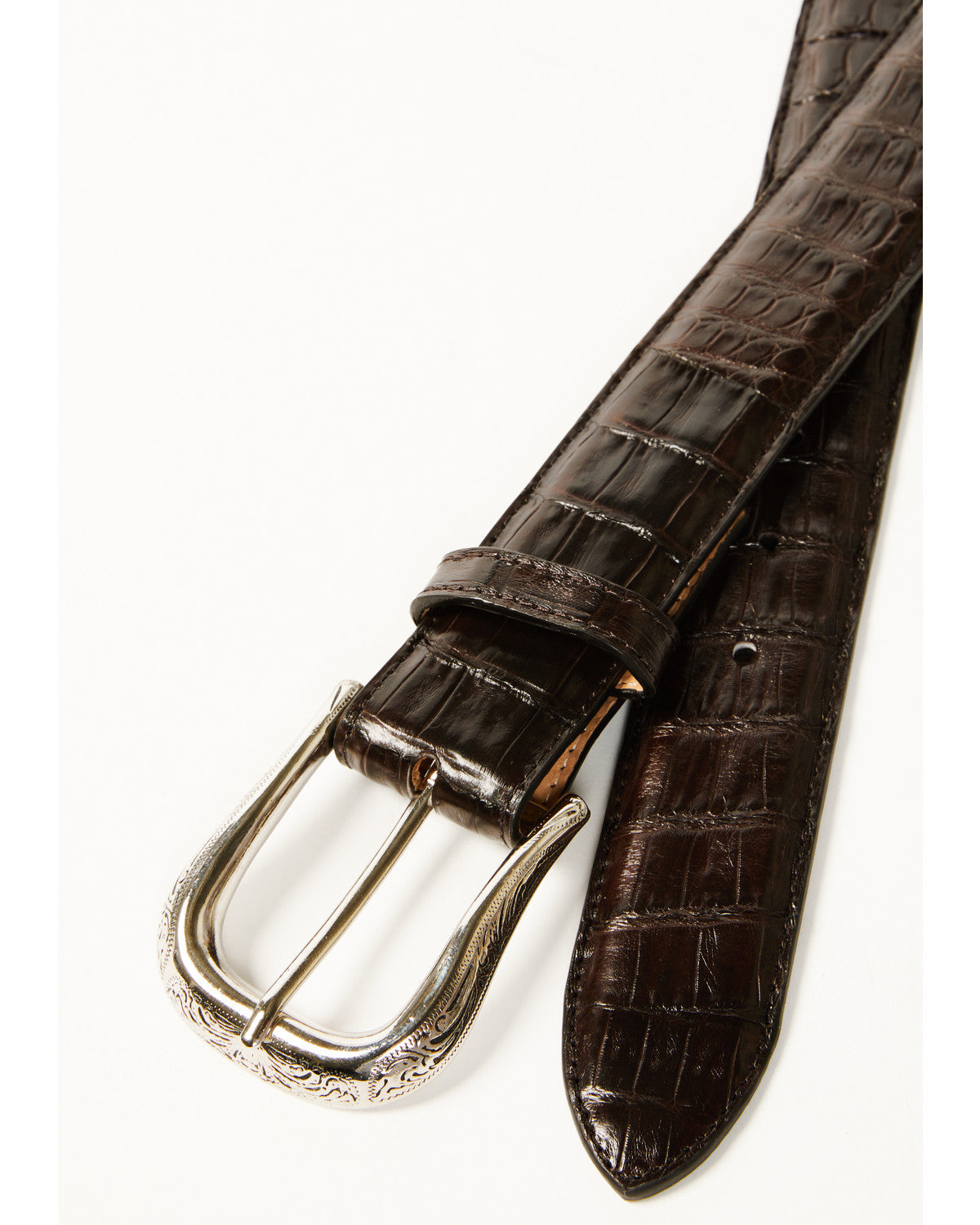 Black 1978™ Men's Exotic Caiman Belt Chocolate