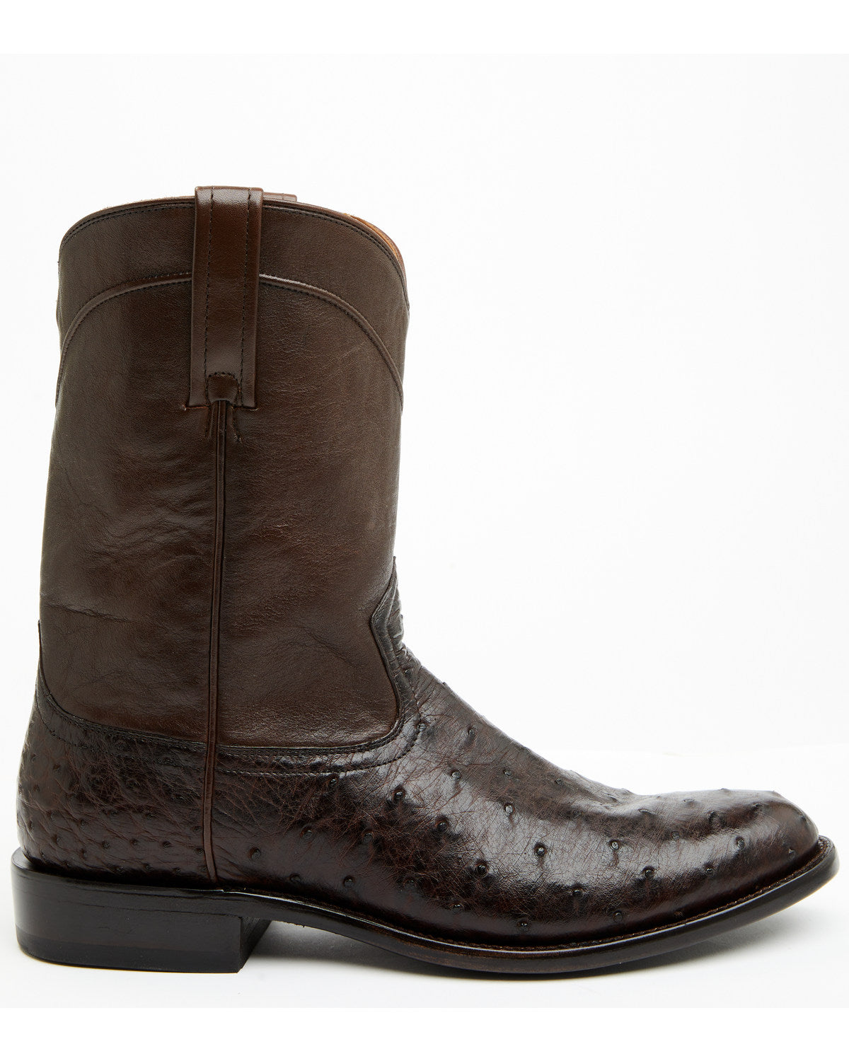 Black 1978® Men's Carmen Exotic Full-Quill Ostrich Roper Bo Chocolate