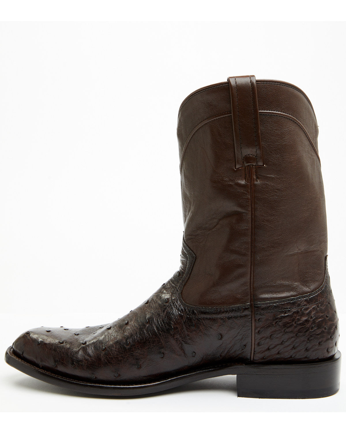 Black 1978® Men's Carmen Exotic Full-Quill Ostrich Roper Bo Chocolate