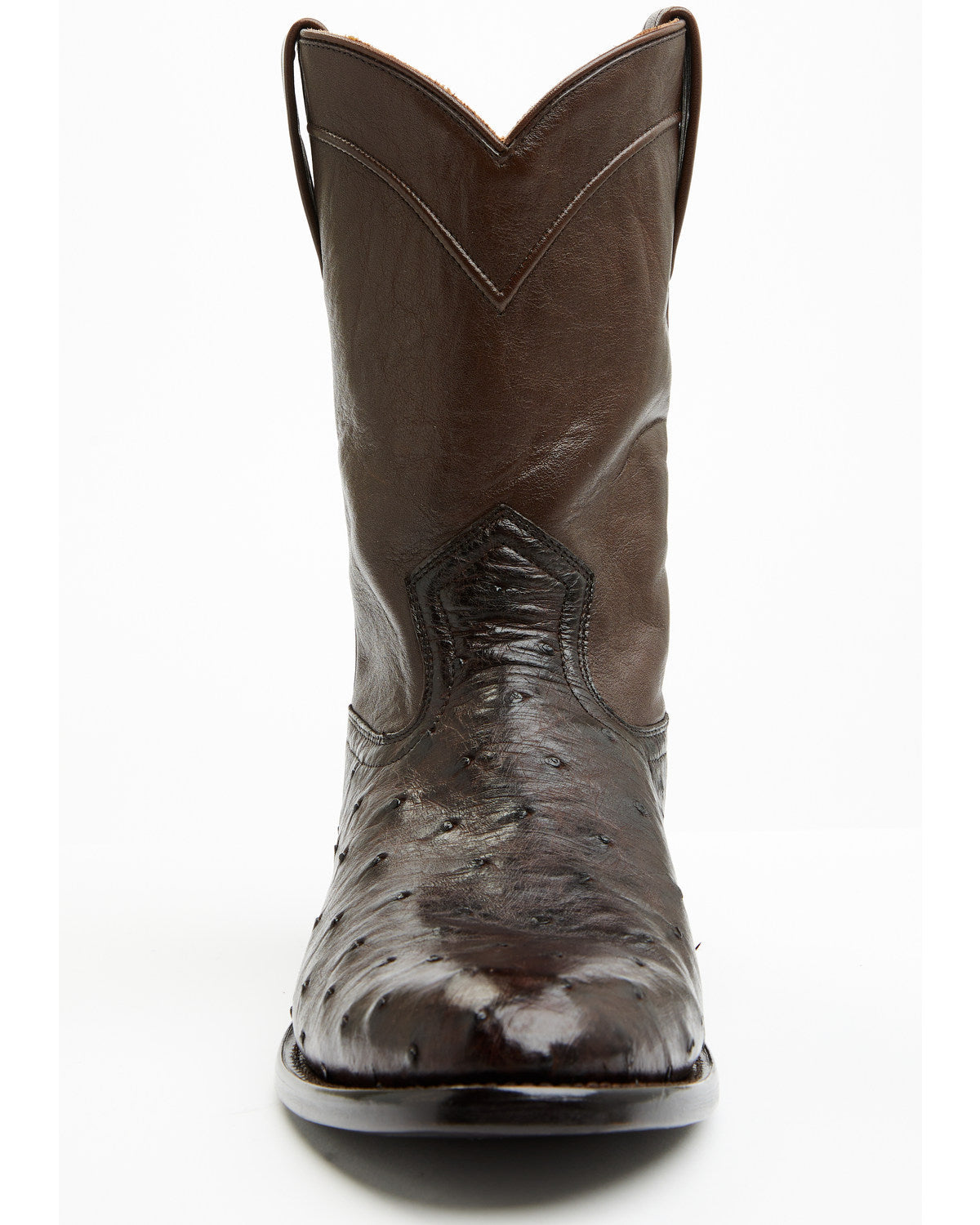 Black 1978® Men's Carmen Exotic Full-Quill Ostrich Roper Bo Chocolate