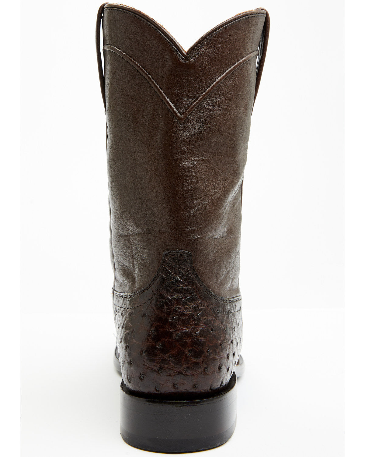 Black 1978® Men's Carmen Exotic Full-Quill Ostrich Roper Bo Chocolate