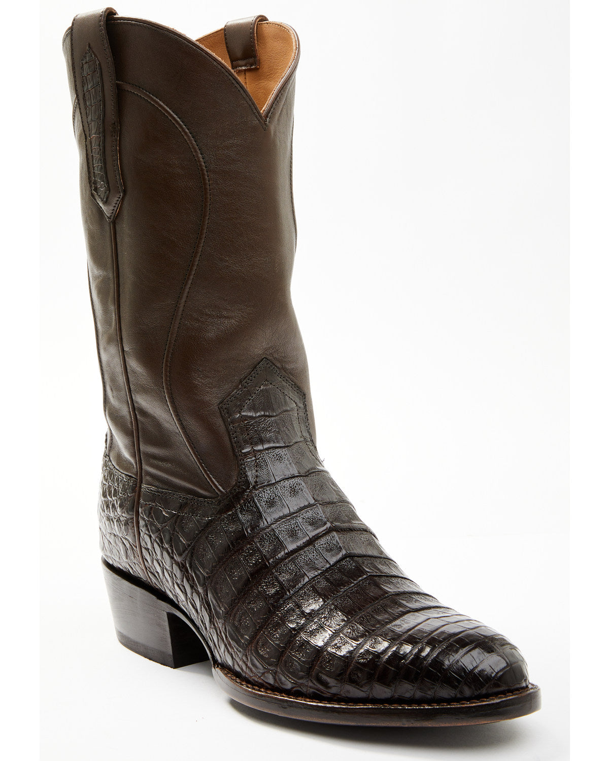 Black 1978® Men's Chapman Exotic Caiman Belly Western Boots Chocolate