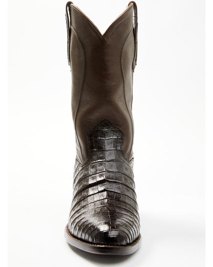 Black 1978® Men's Chapman Exotic Caiman Belly Western Boots Chocolate