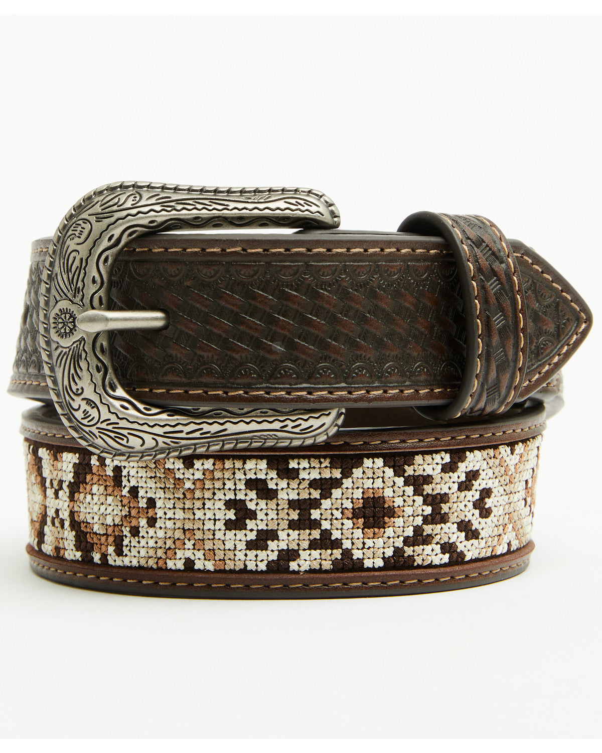 Boys' Tucker Southwestern Faux Leather Belt Black
