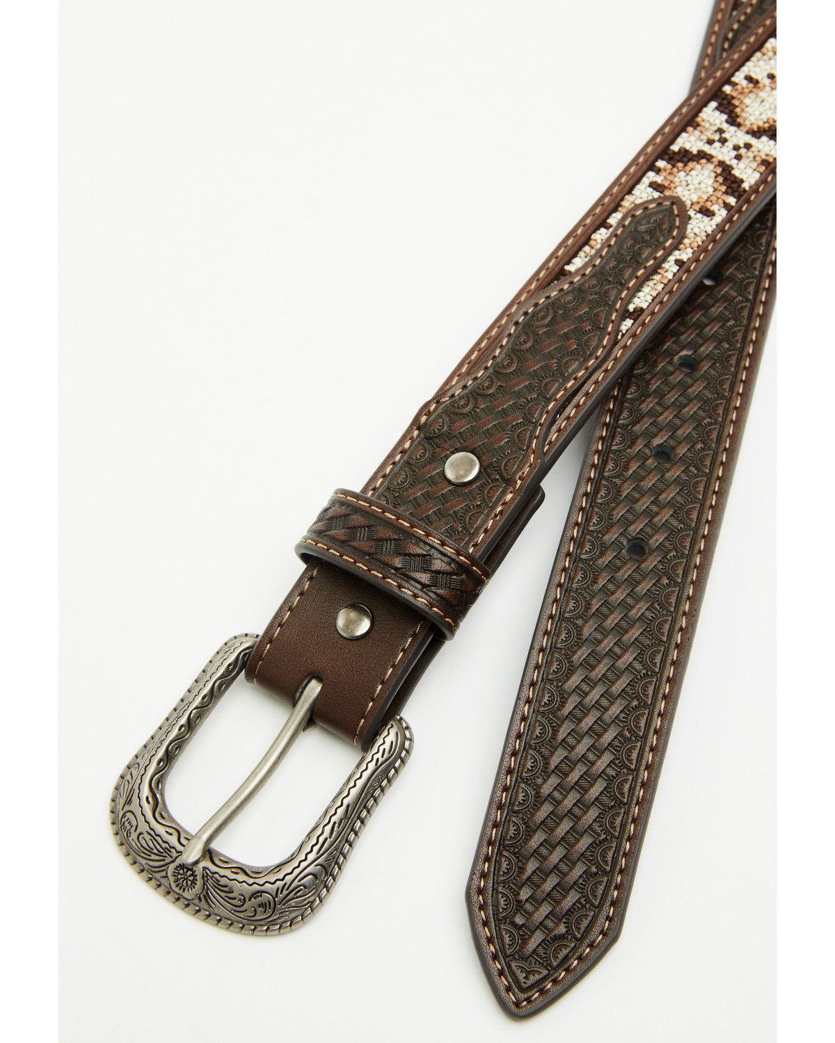 Boys' Tucker Southwestern Faux Leather Belt Black