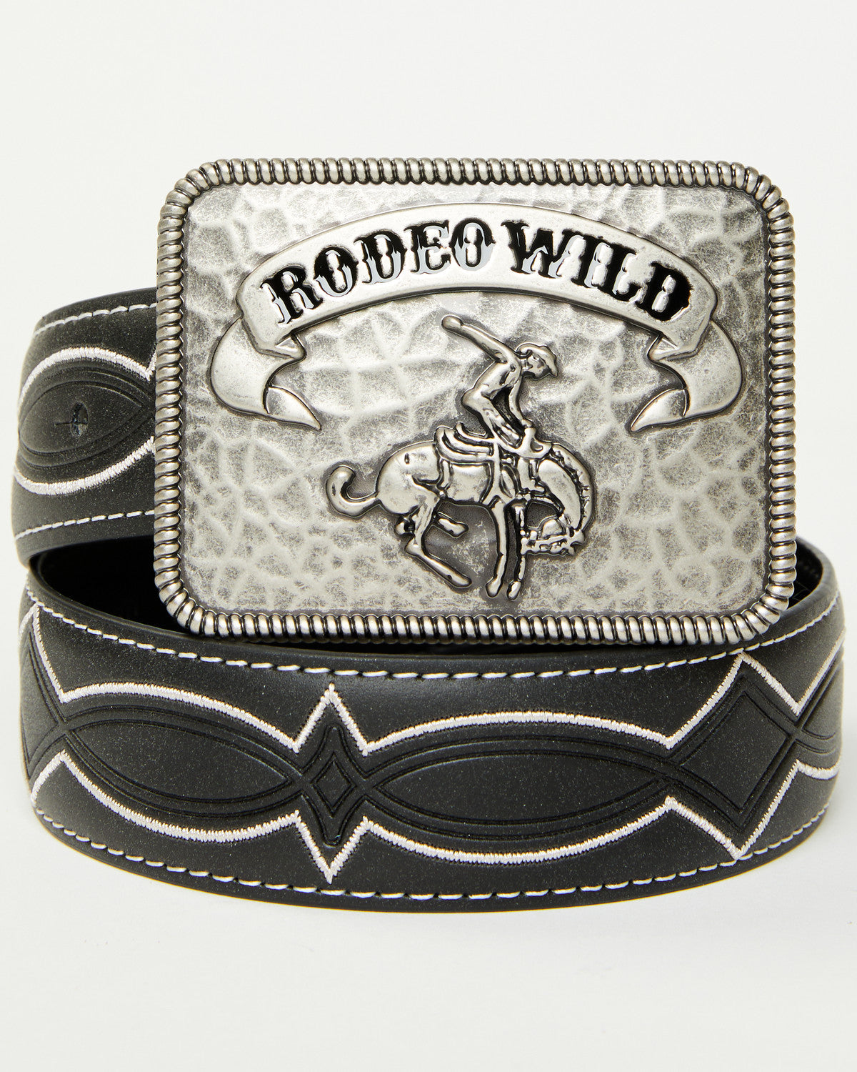 Boys' Deacon Rodeo Wild Buckle Belt Black