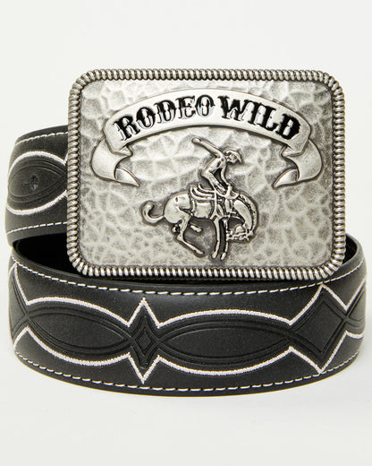 Boys' Deacon Rodeo Wild Buckle Belt Black