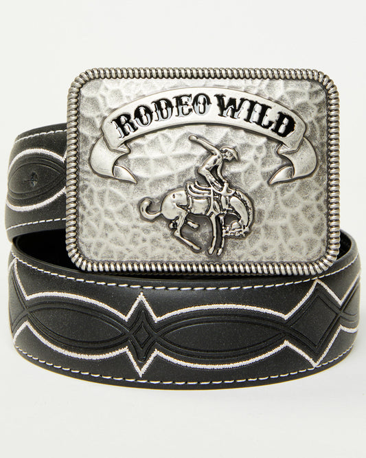 Boys' Deacon Rodeo Wild Buckle Belt Black