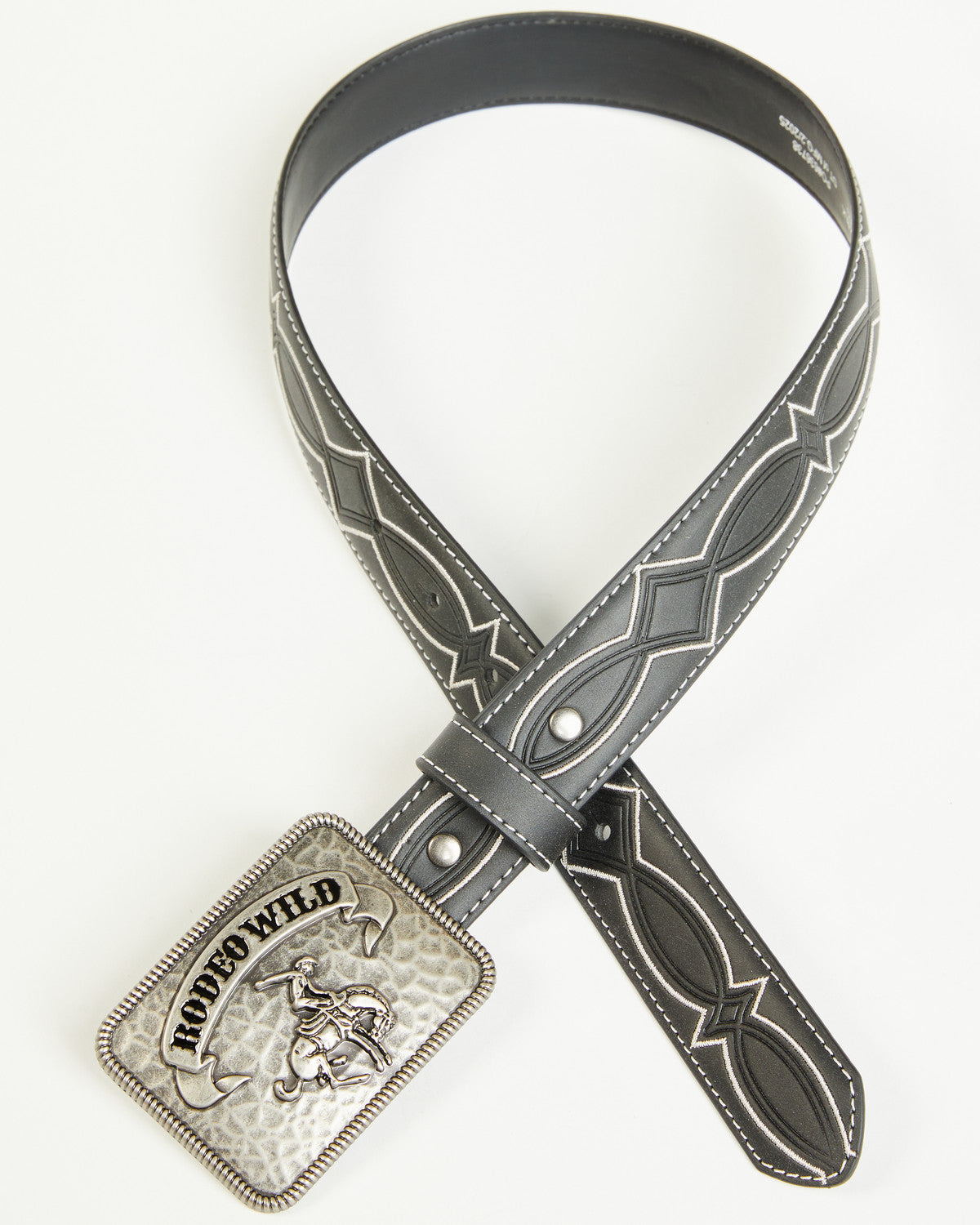 Boys' Deacon Rodeo Wild Buckle Belt Black