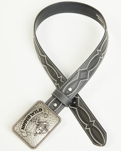 Boys' Deacon Rodeo Wild Buckle Belt Black