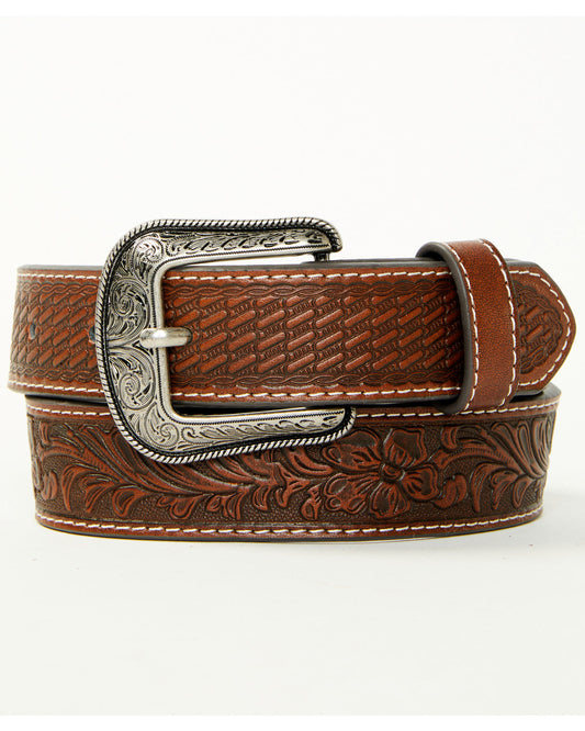 Boys' Crew Tooled Leather Belt Brown