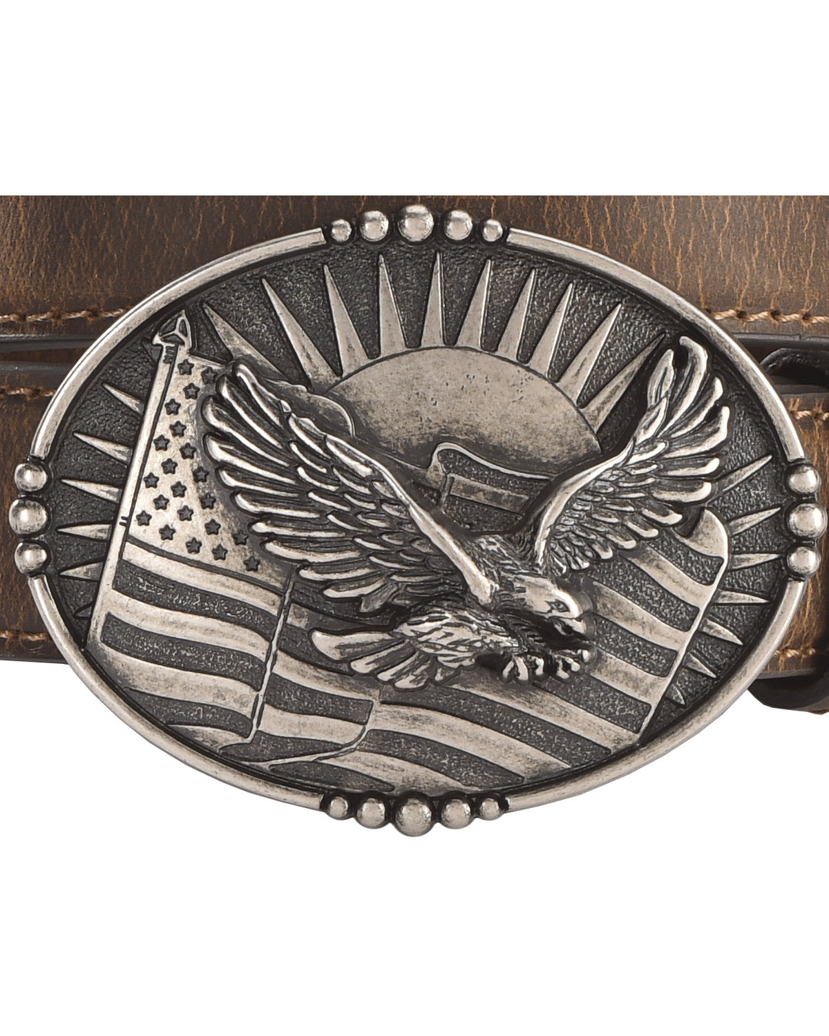 Boys' Eagle Flag Belt Brown