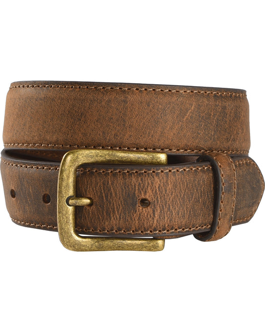 Boys' Two-Tone Leather Belt Brown