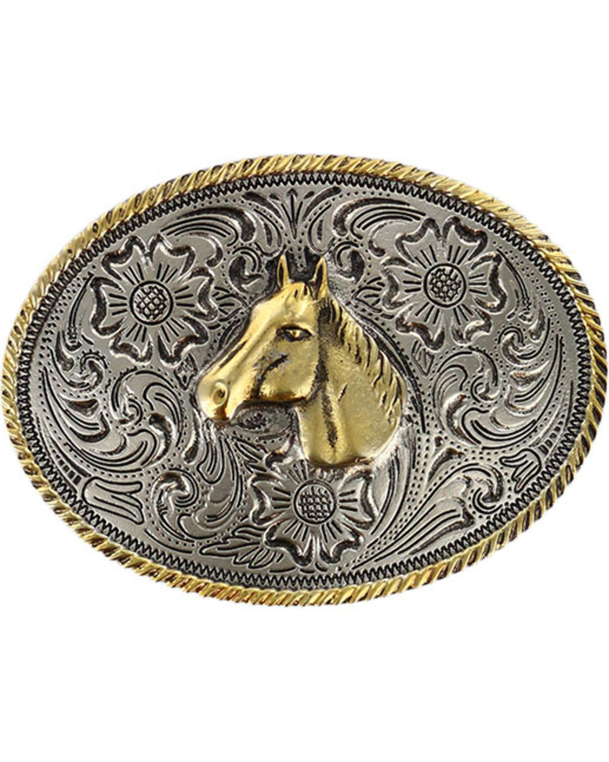 Boys' Dual-Tone Horse Belt Buckle Multi