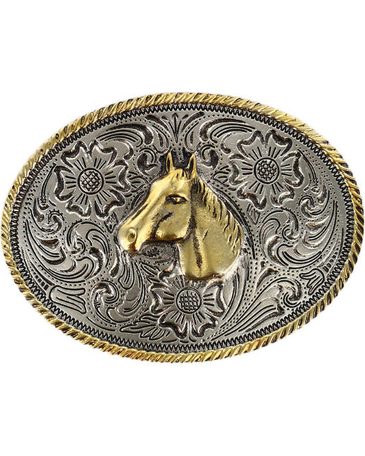 Boys' Dual-Tone Horse Belt Buckle Multi