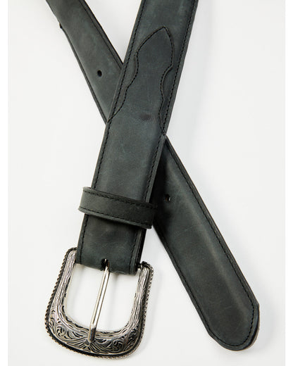 Men's Crazy Horse 2.0 Burnished Basic Leather Belt Black